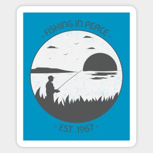 Fishing in Peace Sticker